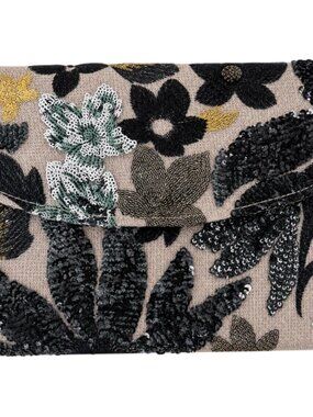 Embroidered Clutch Purse for Women Floral Sequin Evening Bag Wedding Guest Handb